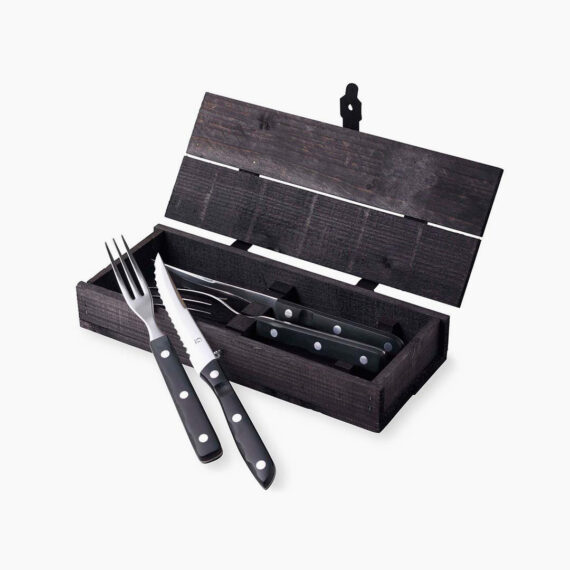 Old Farmer Classic steakbestick/grillbestick 4 delar svart/stål